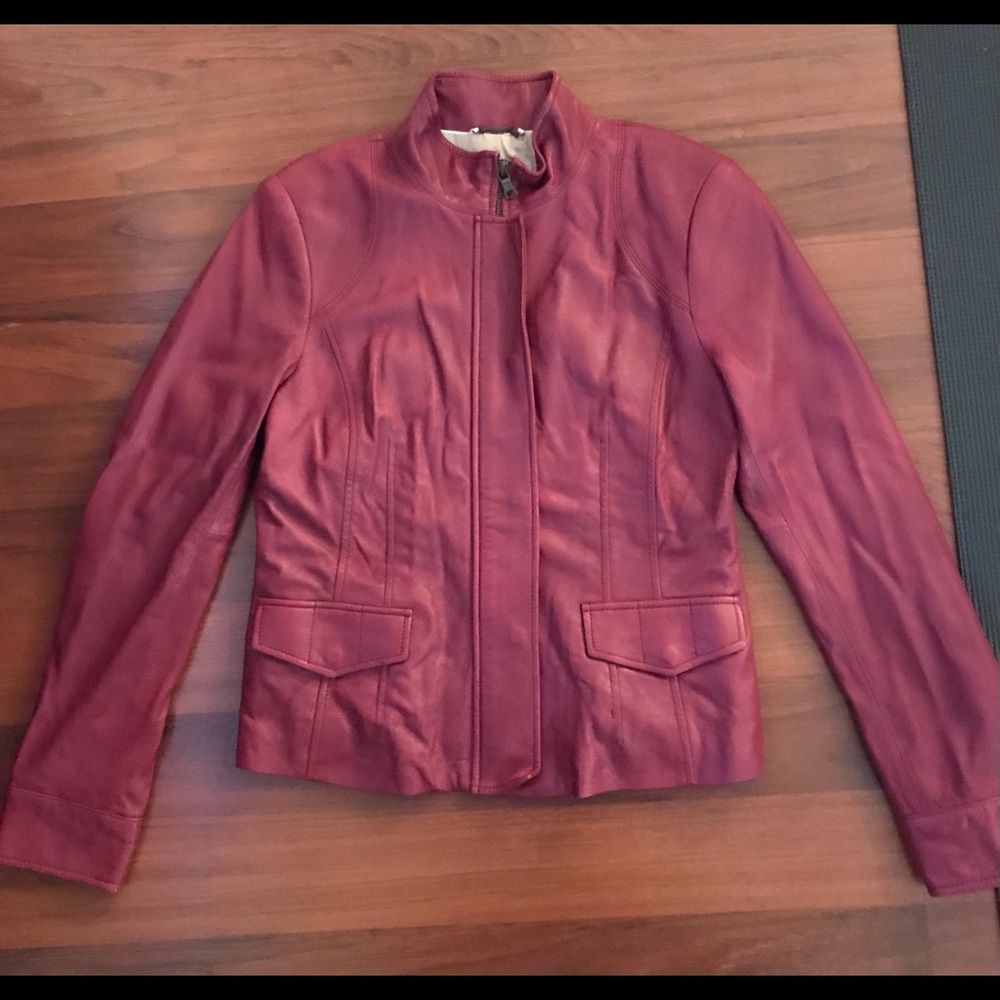 Banana Republic Burgundy Leather Jacket